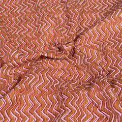 Rust Colour Cotton Kantha Print