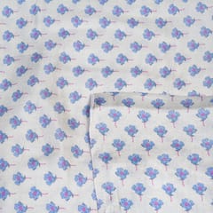 Grey Colour Muslin Digital Printed Fabric