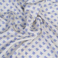 Grey Colour Muslin Digital Printed Fabric