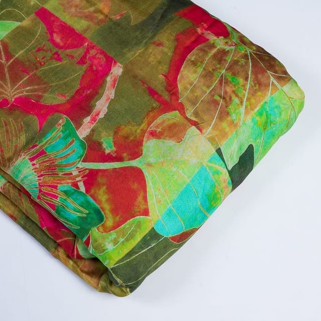 Multi Colour Muslin Digital Printed Fabric