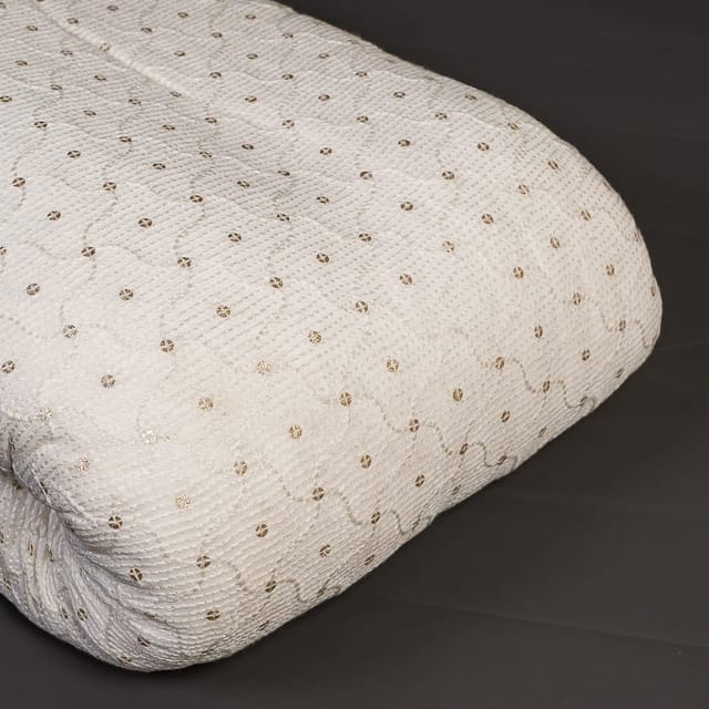 White Colour Dyeable Georgette Embroidered Fabric