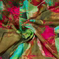 Multi Colour Muslin Digital Printed Fabric
