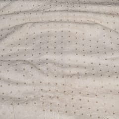 White Colour Dyeable Georgette Embroidered Fabric