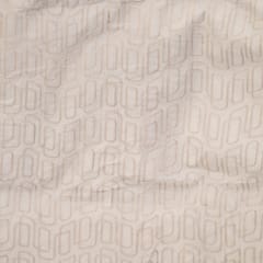 Cream Colour Kora Cotton Embroidered Fabric