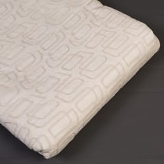 Cream Colour Kora Cotton Embroidered Fabric