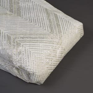 White Colour Dyeable Organza Embroidered Fabric