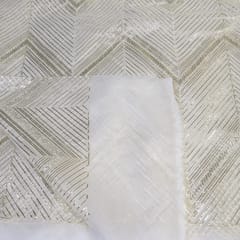 White Colour Dyeable Organza Embroidered Fabric