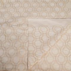 Cream Colour Kora Cotton Embroidered Fabric