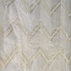 White Colour Dyeable Organza Embroidered Fabric