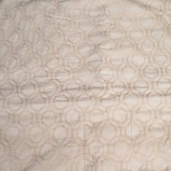 Cream Colour Kora Cotton Embroidered Fabric