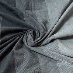 Grey Colour Cotton Stripes Printed Shaded Fabric