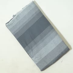 Grey Colour Cotton Stripes Printed Shaded Fabric