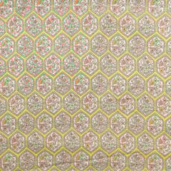 Yellow Colour Cotton Flex Printed Fabric