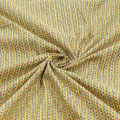 Yellow Colour Cotton Flex Printed Fabric