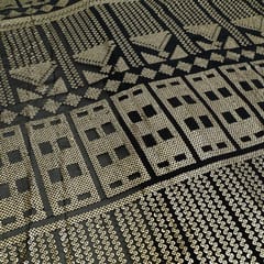 Black Colour Georgette Sequins Embroidered Fabric