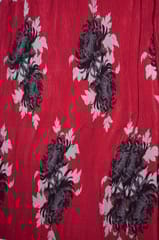 Red Colour Pleated Satin Fabric