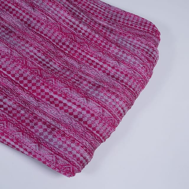 Majenta Colour Pleated Satin Fabric
