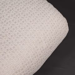 Off White Colour Dyeable Georgette Thread Embroidered Fabric