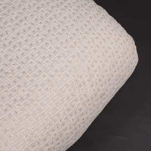 Off White Colour Dyeable Georgette Thread Embroidered Fabric