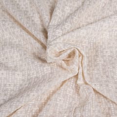 Off White Colour Dyeable Georgette Thread Embroidered Fabric