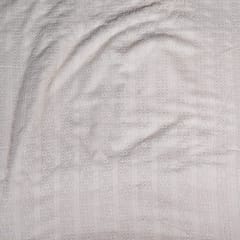 Off White Colour Dyeable Georgette Thread Embroidered Fabric