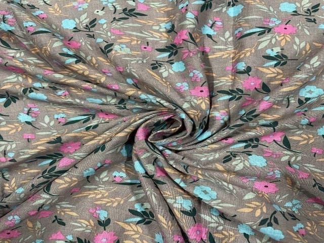 Printed Cotton Grey Floral