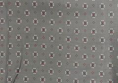 Cotton Light Grey Red Floral Print