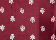 Cotton Maroon Abstract Print