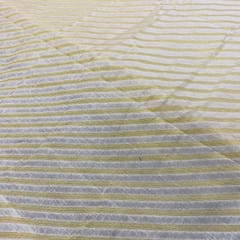 White Colour Chanderi  with golden strips fabric