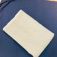 White Colour Chanderi  with golden strips fabric