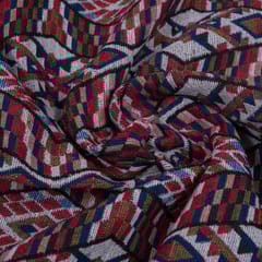 Multi Colour Geometric Cotton Blend Jacquard