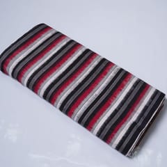 Red, Black & White Stripe Cotton Double Ikat