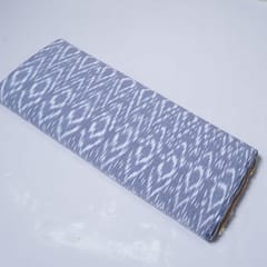 Blue & White Stripe Cotton Double Ikat fabric