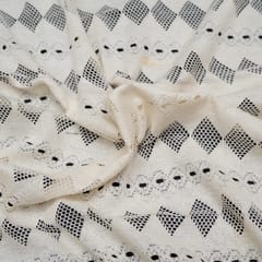 Off White Dimind Design Dyeable Cotton Net