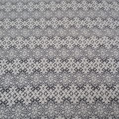 Off White Floral Design Dyeable Cotton Net