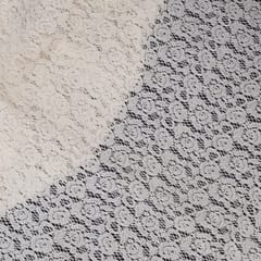 Off White Small Floral Design Dyeable Cotton Net