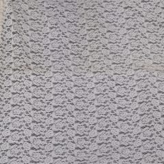 Off White Small Floral Design Dyeable Cotton Net