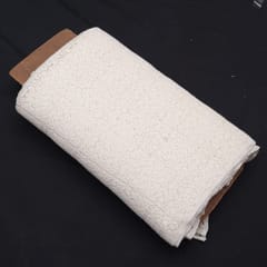 Off White Big  Floral Cotton Net