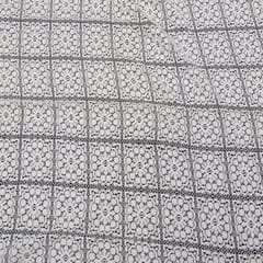 Off White Big  Floral Cotton Net