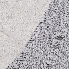 Off White Geometric Design Dyeable Cotton Net