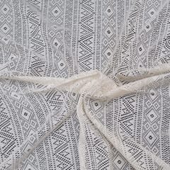 Off White Geometric Design Dyeable Cotton Net