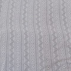 Off White Geometric Design Dyeable Cotton Net