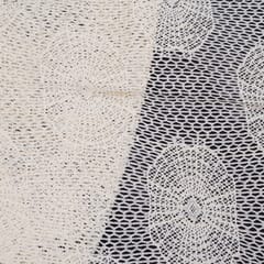 Off White Big Circle Design Dyeable Cotton Net