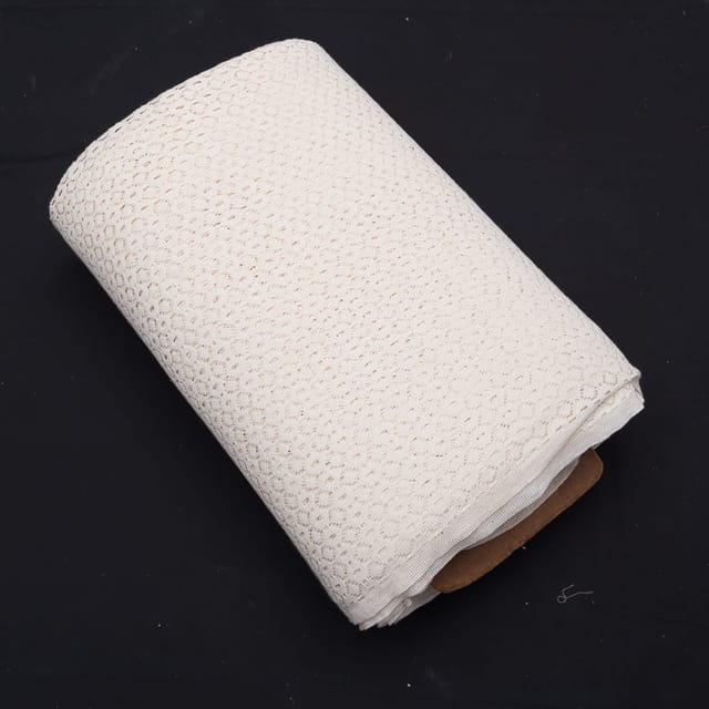 Off White Small Circle Design Dyeable Cotton Net