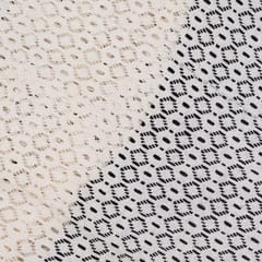 Off White Small Circle Design Dyeable Cotton Net