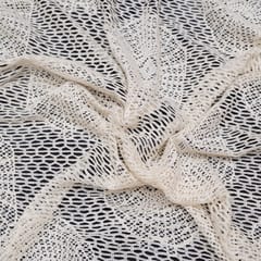 Off White Big Circle Design Dyeable Cotton Net