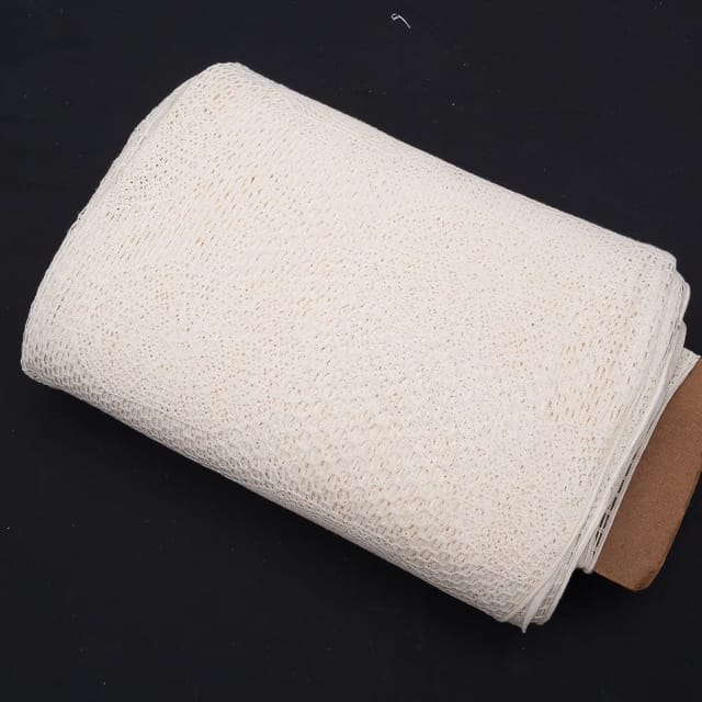 Off White Big Circle Design Dyeable Cotton Net