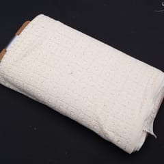 Off White Square Design Dyeable Cotton Net