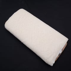 Off White Abstract Design Dyeable Cotton Net