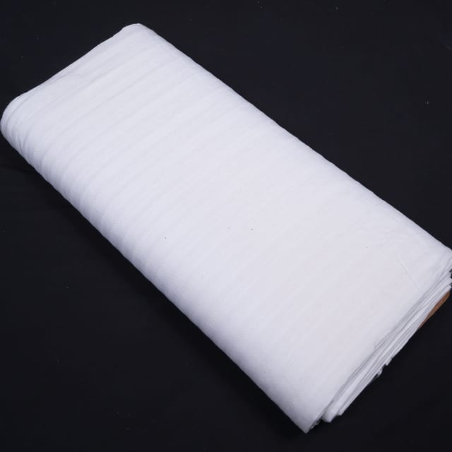 Self Leeno Cotton Stripe Dyeable Fabric